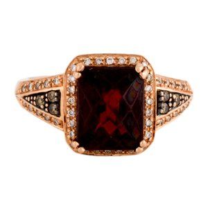 LE VIAN 14K ROSE GOLD DIAMOND & GARNET COCKTAIL RING